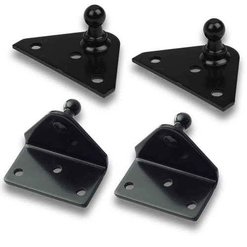 2 - 10MM Flat Black Brackets and 2 - 10MM L 3 Hole Black Brackets (4 Pack) PB180B